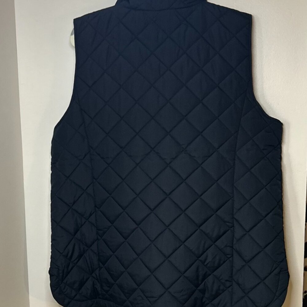 Lands‎ End Quilted Zip Front Vest In Black Size Large - Picture 3 of 6